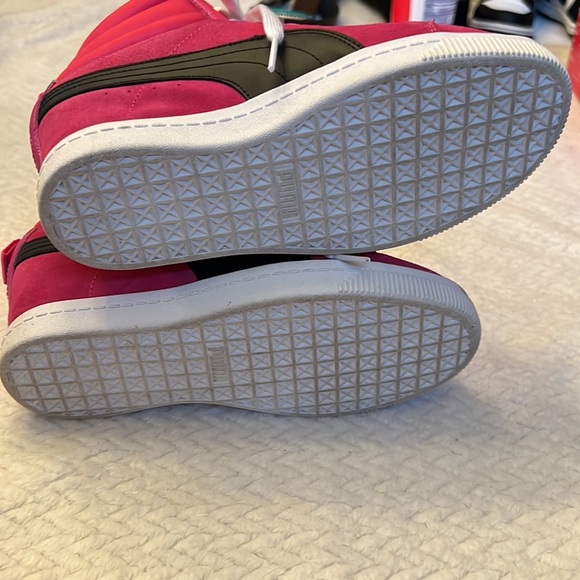 PUMA Bright Pink Suede Platform High-Top Sneakers Size 7 - Picture 5 of 10